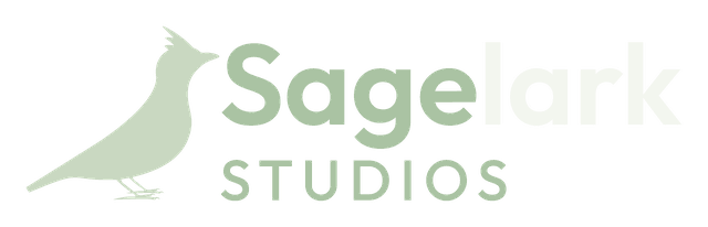 Sagelark Studios logo for dark backgrounds